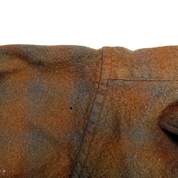 Pendleton 70s Plaid Wool Guide Board Button Up Shirt FLAW Brown Boys 16 - Picture 4 of 8